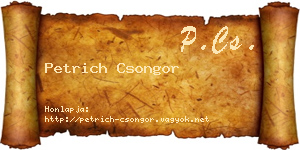 Petrich Csongor névjegykártya